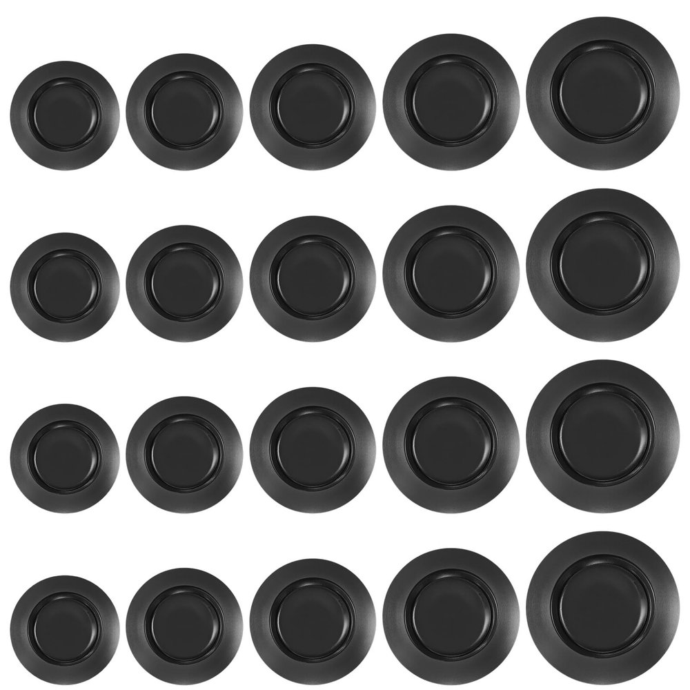 20 Pcs Piggy Bank Stopper Replacement, Round Piggy Bank Stopper Cover Rubber Saving Box Stoppers Piggys Banks Stoppers Saving Box Plugs(5 Sizes,Black)