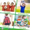 182PCS Soccer Party Favors, Soccer Birthday Party Favors with Cups Straws Puzzle Toys Whistles Mini Soccer Stress Balls Slap Bracelets Key Chains for Soccer Birthday Party Decorations view 4