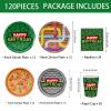 120pcs Turtle Party Decorations Plates Napkins Disposable Paper Cups Tableware Set Cartoon Birthday Party Supplies for Boys Girls Birthday Decor 30 Guests view 2
