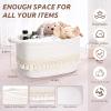 2 Pack Storage Basket for Shelves, Boho Cotton Rope Storage Bins with Heavy Tassel, Shelf Baskets Large Woven Baskets for Organizing, Cube Organizer Bins, Baby Laundry Basket for Clothes, Toys, Pets view 4