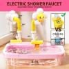 Pupu Pig Water Table Play Sink Toys for Toddlers, Kids Play Kitchen Sink with Running Water, 360 Electric Faucet, Floating Fishing Game, Sensory Water Table Toys for Boys Girls Summer Gifts - Pink view 3