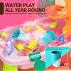 Pupu Pig Water Table Play Sink Toys for Toddlers, Kids Play Kitchen Sink with Running Water, 360 Electric Faucet, Floating Fishing Game, Sensory Water Table Toys for Boys Girls Summer Gifts - Pink view 4