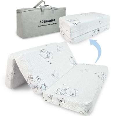 ESJAYING Pack and Play Mattress, 38"x26" Dual-Sided Mattress for Pack n Play with Ultra-Soft Jacquard Cover,