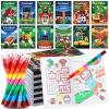 BenLouis 12 Football Mini Coloring Books Kids with 12 Stacking Crayons Sports Football Theme Party Favors Small Activity Books Bulk for Kids Super Football Bowl Party Gift Goodie Bag Stuffers view 1