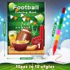 BenLouis 12 Football Mini Coloring Books Kids with 12 Stacking Crayons Sports Football Theme Party Favors Small Activity Books Bulk for Kids Super Football Bowl Party Gift Goodie Bag Stuffers view 2