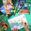 BenLouis 12 Football Mini Coloring Books Kids with 12 Stacking Crayons Sports Football Theme Party Favors Small Activity Books Bulk for Kids Super Football Bowl Party Gift Goodie Bag Stuffers view 3