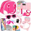 Play Purse for Little Girls, Toddler Purse Accessories with Pretend Play Headset, Handbag, Toy Phone, Wallet, Kids Pretend Makeup Birthday Christmas Princess Gifts Toys for Girls view 1