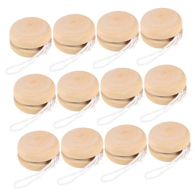BESPORTBLE 12pcs Wooden Yo-yo Balls Toy Boys and Girls Painting Games Boys and Girls Room Decor Balls