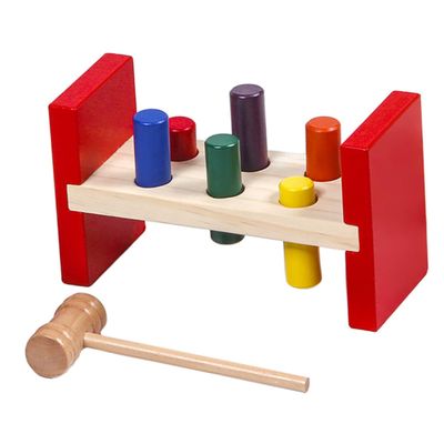 Hohopeti 1 Set Wooden Hammer for Early Educational Tapping Bench Enhances Hand Eye Coordination and Safe Design for Play for Motor Skill Development