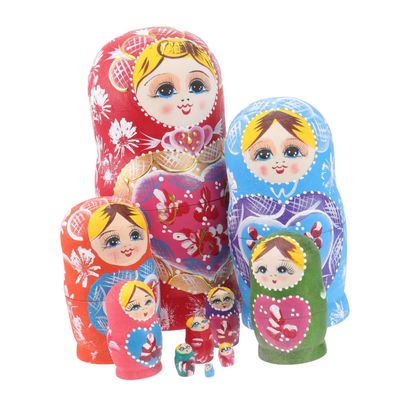 Kisangel 1 Sets Nesting Dolls Decor Layers Wooden Matryoshka for Home Craft Decoration Adorable Plaything with Delicate Design for Collectors