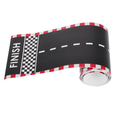 SKISUNO Long Toy Racing Track for Boys and Girls Car Track for Boys and Girls Race Car Sturdy Road Tape Traffic Road Decal Birthday Party Supplies