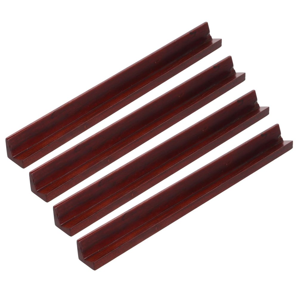 BESPORTBLE Wooden Mahjong Racks: 4Pcs 8.97inch Portable American Mahjong Tile Racks/Trays/Holders for Dominoes, Mexican Train & More Game