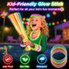 100Pcs Glow Sticks - 22 inch Glow In the Dark Sticks Party Supplies, Halloween Glow Party Pack for Kids with 9 Hours Duration, Halloween Party Favor Glow Necklace & Bracelet with 100Pcs Connectors view 3