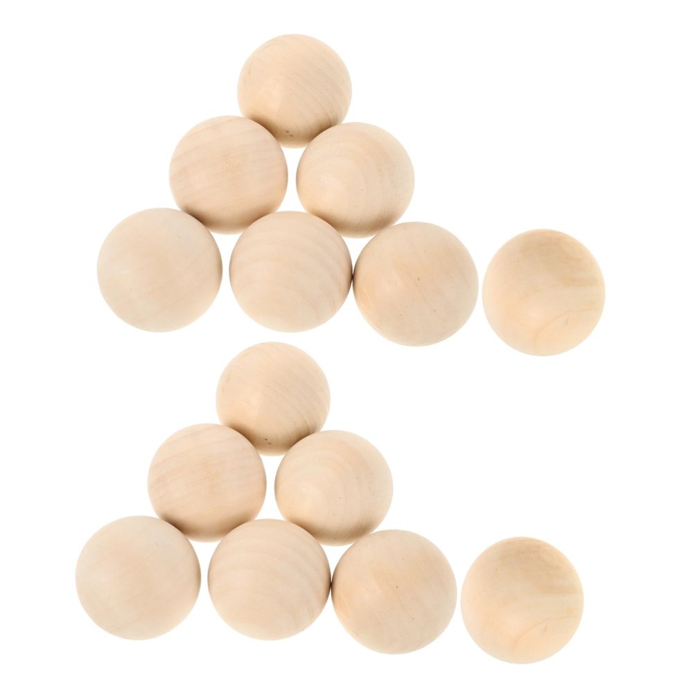 BESPORTBLE 15-Piece Unfinished Hardwood Hockey Balls 5cm Solid Wood Rounds for No-Bounce Floor Hockey and DIY Craft Projects for Training Equipment and Indoor Activities