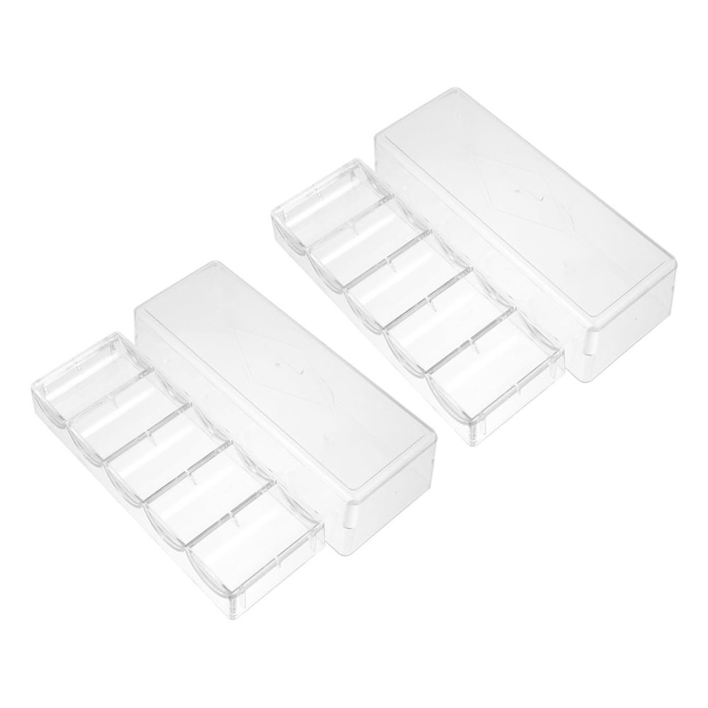 BESPORTBLE 2Pcs Visible Chips Tray for Poker Chips Storage Poker Chip Rack with Cover Compartment Organizer for Tidy Desktop present for Poker Enthusiasts
