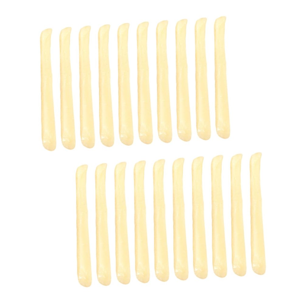 HONITANO 20pcs Lifelike Fake French Fries Props Realistic Artificial French Fries for Decoration Model for Theme Parties and Display Random for Fun Events