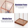 Xyrona Clear Figure Acrylic Display Case, 6" 10" 12" 14" 16" 18" 20" Tall Show Box, Vintage Display Cabinet with Woodgrain Base & Aluminium Frame(L35xW35xH50cm/14x14x20) view 3