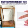 Xyrona Clear Figure Acrylic Display Case, 6" 10" 12" 14" 16" 18" 20" Tall Show Box, Vintage Display Cabinet with Woodgrain Base & Aluminium Frame(L35xW35xH50cm/14x14x20) view 4