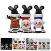 Unomor 3Pcs Christmas Wind Up Funny Cartoon Clockwork Reindeer Santa and Snowman Unique Xmas Party Decorations Adults view 4