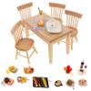 Abaodam 1 Set Miniature Dining Table Chair with Food Dollhouse Kitchen Accessories Furniture for Micro Landscape Decor Photography Props for Playtime view 1