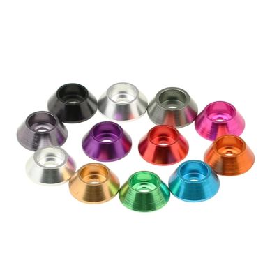 M2.5 Colourful Anodized Aluminum Alloy Cone Cup Head Washer Cap Head Gaskets for RC Parts 8Colors 50PCS(Royal Blue)