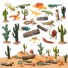 AENIMELY 23pcs Desert Animal Figurines Set  Includes Scorpion, Lizard, Rattlesnake Trees & Cactus  Desert Diorama Playset for Kids, Birthday Cake Toppers, Party Decorations view 1