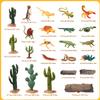 AENIMELY 23pcs Desert Animal Figurines Set  Includes Scorpion, Lizard, Rattlesnake Trees & Cactus  Desert Diorama Playset for Kids, Birthday Cake Toppers, Party Decorations view 2