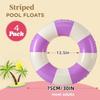 4PCS Floats for Adults Rings Striped Pool Float Large Swim Ring for Adults,30 Inch Classic Striped Teens Adult Inner Tubes Summer Beach Bachelorette Party (Purple Striped) view 2
