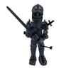 3D Printed Skeleton Knight with face shield, Articulated Skeleton Knight, Fidget Toy, Rainbow, Handmade Home Decoration, Desk Decor (Black) view 1