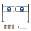 WhamtL Supermarket Entrance Safety Gate, Entrance Swing Gate Transfer Gate Door with Screws, 90 Opening Stainless Steel Entrance and Exit Device(160x100cm(63x39in)) view 1