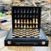 12-Inch Marble Chess Set with Hand-Carved Pieces  Includes Black Faux Leather Storage Gift Box (Black MultiGreen) view 1