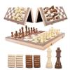 15-Inch Magnetic Wooden Chess & Checkers Board Game Set, Portable Travel Design with Storage, 2 Players view 2