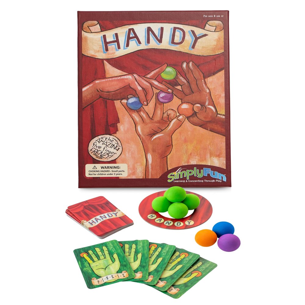 SimplyFun Handy - Family Game for Kids and Adults Ages 8+ - Fine Motor Skills Game with Soft Balls and Cards - Classroom, Party, or Family Game Night Fun