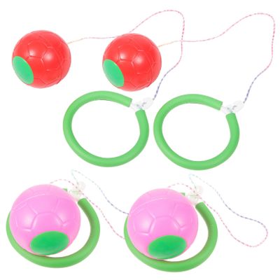 GALPADA 4pcs Single Foot Jumping Ball Toy Eco-Friendly Balls for Boys and Girls for Fitness Equipment Random Color