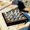 12-Inch Marble Chess Set with Hand-Carved Pieces  Includes Black Faux Leather Storage Gift Box (Grey White) view 3
