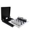 12-Inch Marble Chess Set with Hand-Carved Pieces  Includes Black Faux Leather Storage Gift Box (White Black) view 2