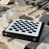 12-Inch Marble Chess Set with Hand-Carved Pieces  Includes Black Faux Leather Storage Gift Box (White Black) view 3