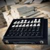 12-Inch Marble Chess Set with Hand-Carved Pieces  Includes Black Faux Leather Storage Gift Box (White Black) view 4