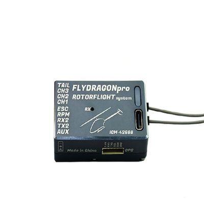 FlyDragonPRO-RotorFlight Flybarless System with Built-in ELRS Receiver for RC Helicopter 250-700 Size - Remote Control Helicopter Electronics/SteamRC Flybarless System (Grey (FD005-2))