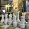 12-Inch Marble Chess Set with Hand-Carved Pieces  Includes Black Faux Leather Storage Gift Box (White Green) view 4