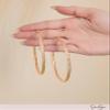 Jessica Simpson Large Yellow Gold Hoop Earrings for Women  Textured Lightweight Statement Hoops  Classic Thin Round Earrings view 4