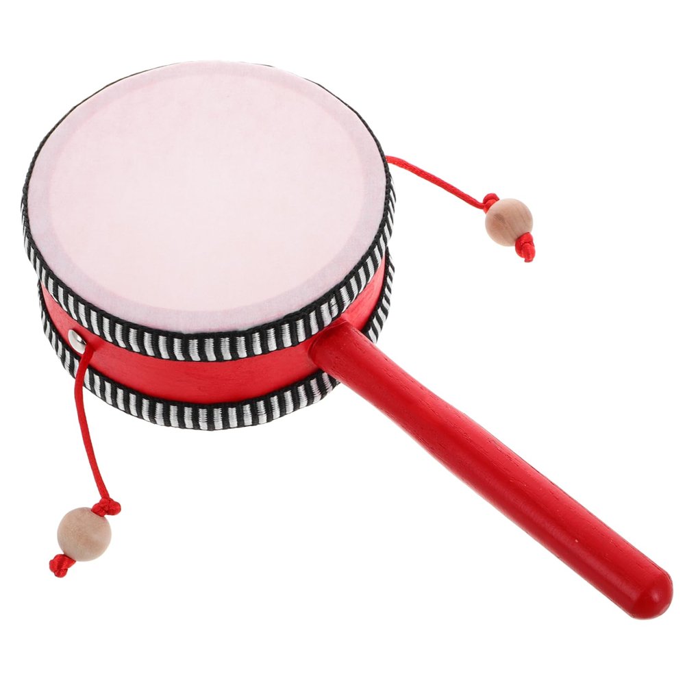 JOINPAYA Chinese Rattle Drum for Traditional Drum Educational Percussion Instrument for Kindergartens Effortless Rhythm Creation Smooth Surface Design