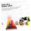 ABOOFAN 2pcs Solar Shaking Monk Car Ornaments Figurine Car Dashboard Decor Buddha Flip Statue Decor view 4