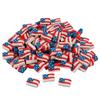 3/4" x 1/2" Bulk 144 Pieces Mini Patriotic USA Flag Rubber Erasers view 1