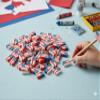 3/4" x 1/2" Bulk 144 Pieces Mini Patriotic USA Flag Rubber Erasers view 2