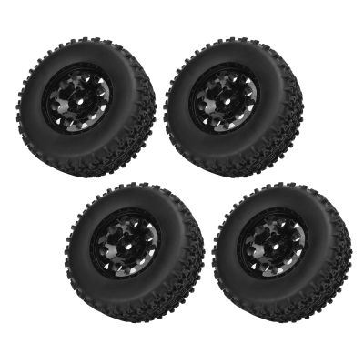 1/10 RC Truck Wheels and Tires, 4pcs Rubber Short Course Truck Tires, Wearproof and Sturdy, 110mm Diameter, 45mm Width, for Slash Arrma, RC with Anti Skid Texture