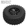 1/10 RC Truck Wheels and Tires, 4pcs Rubber Short Course Truck Tires, Wearproof and Sturdy, 110mm Diameter, 45mm Width, for Slash Arrma, RC with Anti Skid Texture view 2