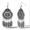 Jessica Simpson Boho Feather Drop Earrings for Women  Silver-Tone Tribal Statement Dangle Earrings  Lightweight Ethnic Jewelry for Festivals, Parties & Everyday Wear view 1