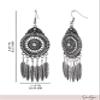 Jessica Simpson Boho Feather Drop Earrings for Women  Silver-Tone Tribal Statement Dangle Earrings  Lightweight Ethnic Jewelry for Festivals, Parties & Everyday Wear view 3