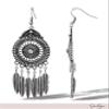 Jessica Simpson Boho Feather Drop Earrings for Women  Silver-Tone Tribal Statement Dangle Earrings  Lightweight Ethnic Jewelry for Festivals, Parties & Everyday Wear view 4